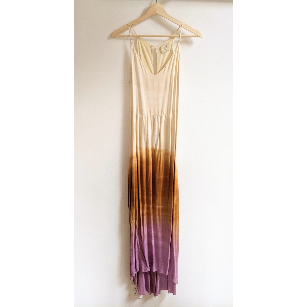 Anthropologie Ombre Dip Dye Hi-Lo Maxi Tank Dress